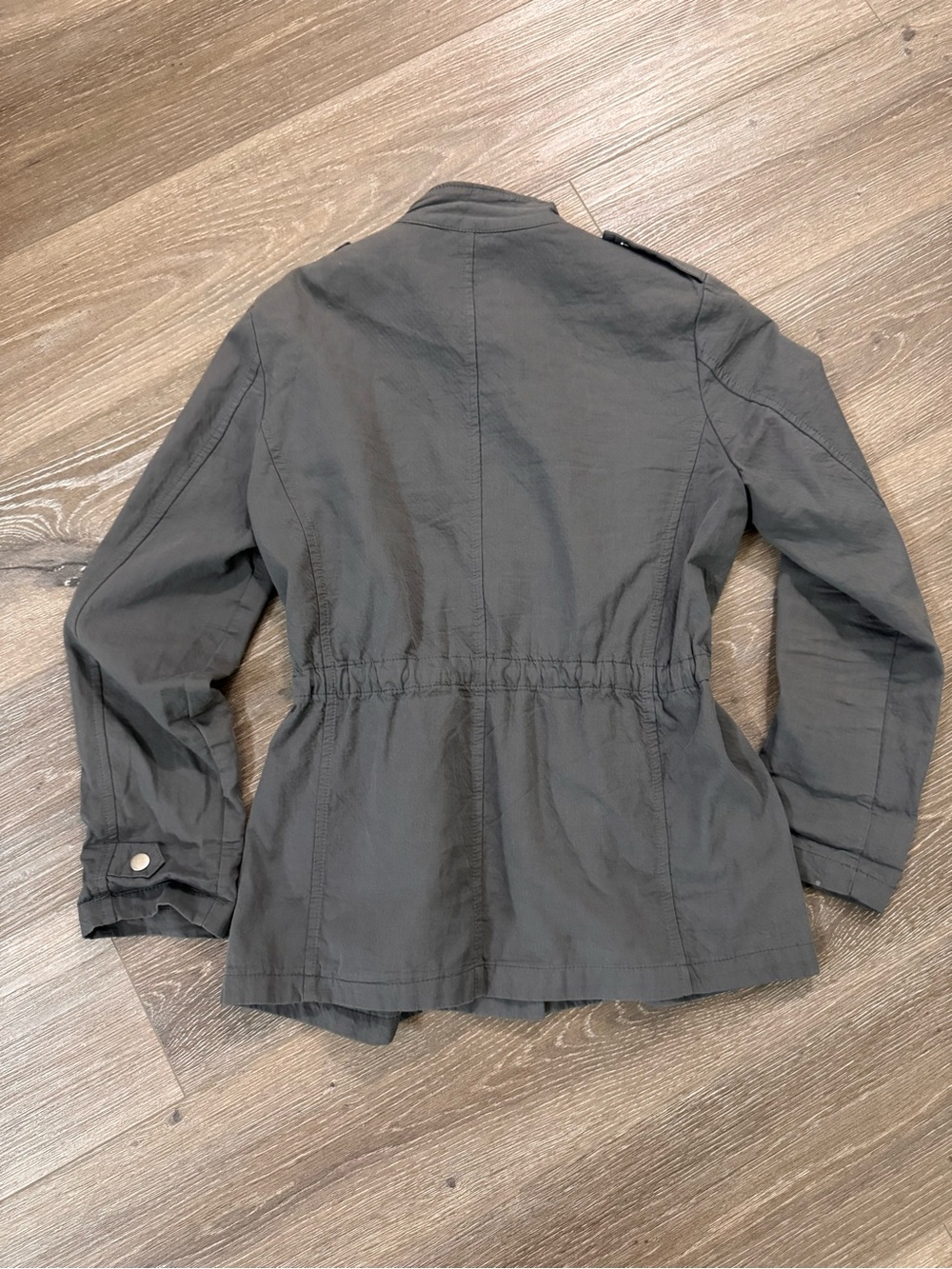 Women's Gray Utility Waist-Defining Jacket - Picture 2 of 3